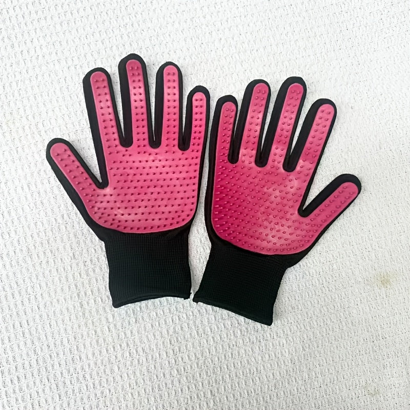 Lot de 2 gants de toilettage pour animaux, pour démêler et masser votre chien ou votre chat, élimine les poils morts, diverses couleurs