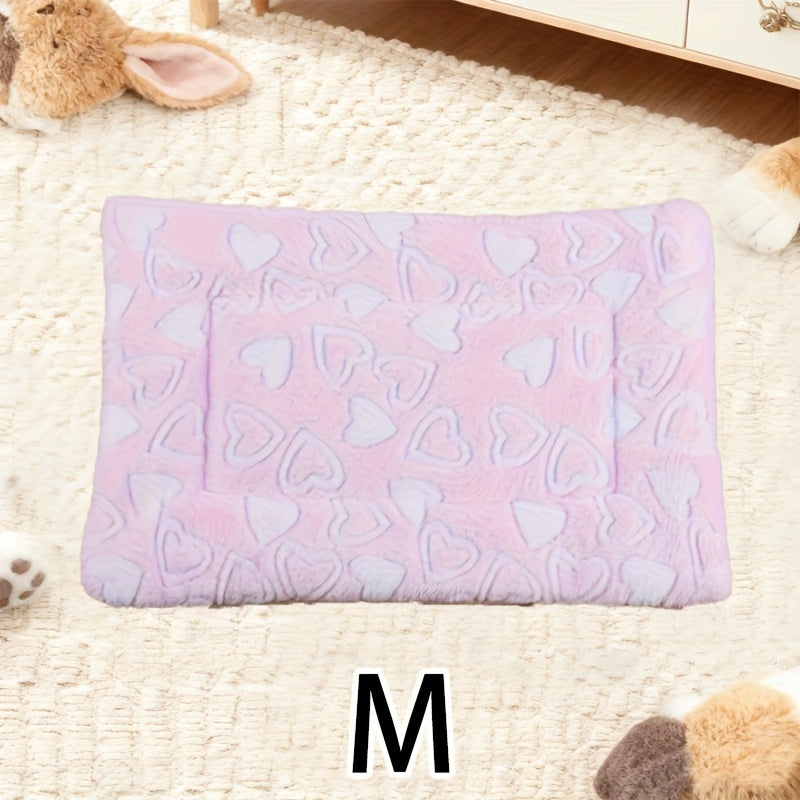 Tapis double épaisseur pour chien et chat, chaud et confortable, divers motifs imprimés, diverses couleurs
