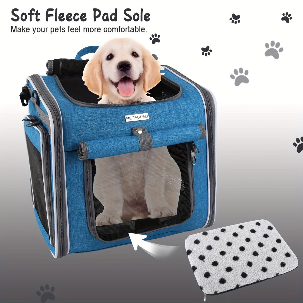 Sacoche pour le transport de chien et de chat lors des balades en vélo et également sac à dos. Convient aux petits chiens, sac avec paroi en filet idéal pour une bonne aération et un confort optimal