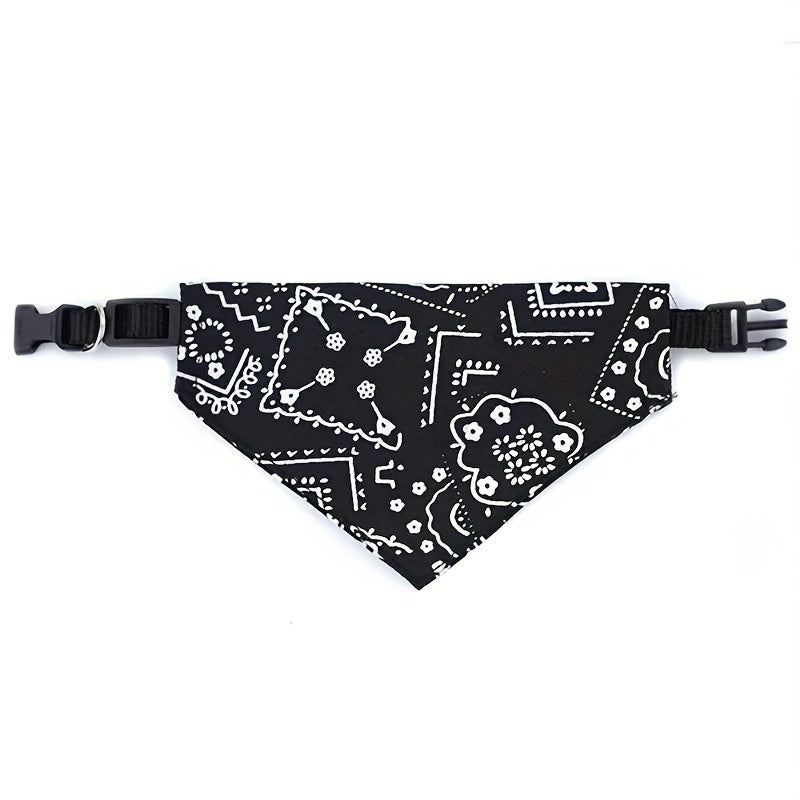 Stylish Adjustable 1pc Cashew Floral Graphic Triangle Dog Bandanas - Comfortable Pet Saliva Towel for Small and Medium Dogs and Cats - Pet Supplies