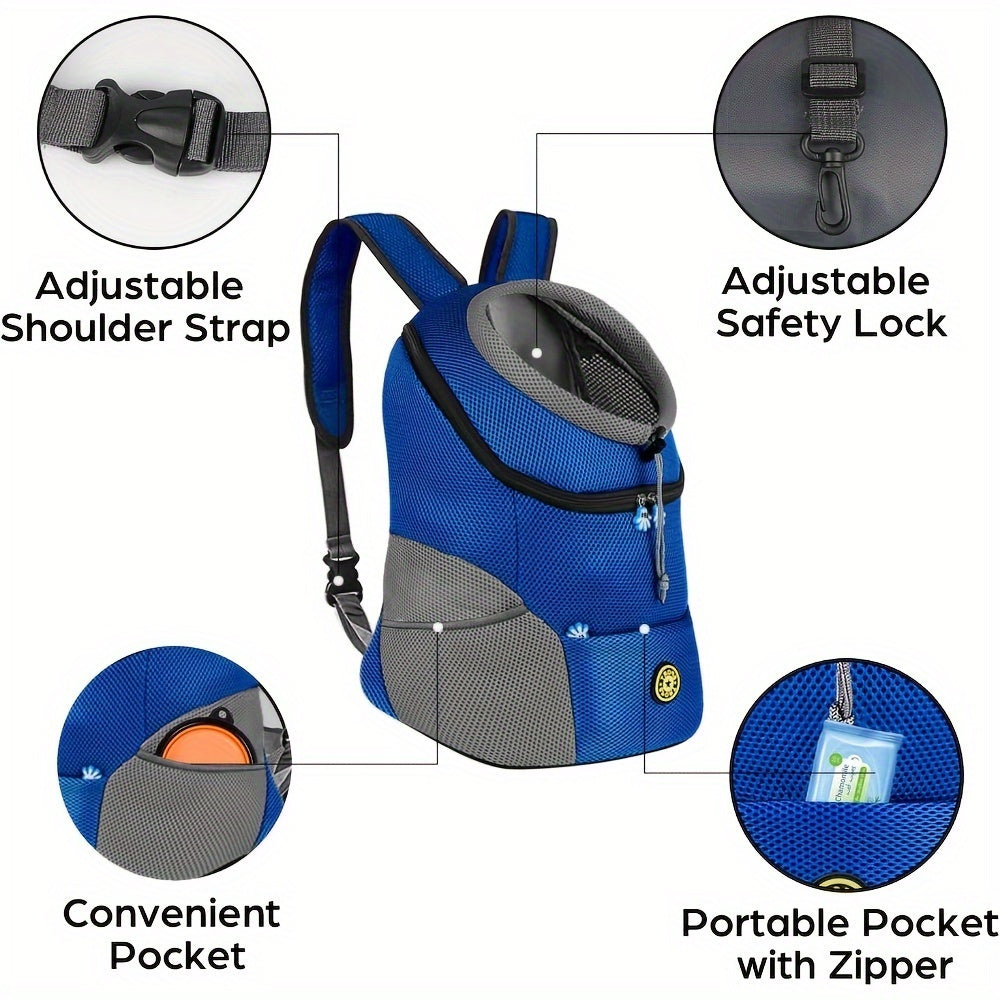 Sac à dos pour petits chiens, conception avant ajustable, matériau respirant pour un confort optimal, diverses couleurs