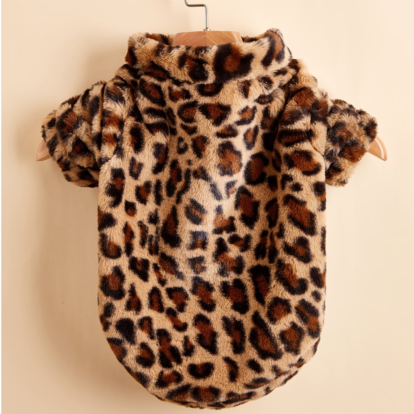 Veste confortable à imprimé léopard pour chiens de petite taille - Vêtement d'hiver chaud, zippé, facile à enfiler