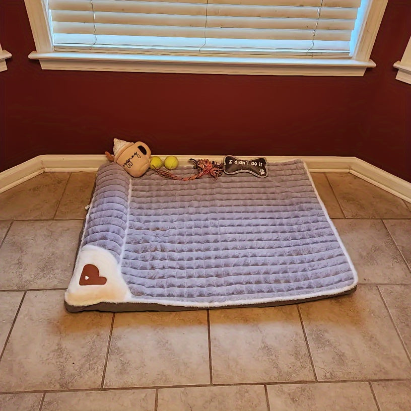 Tapis épais pour chien, housse amovible lavable en machine, doux, chaud et confortable, motif de cœur