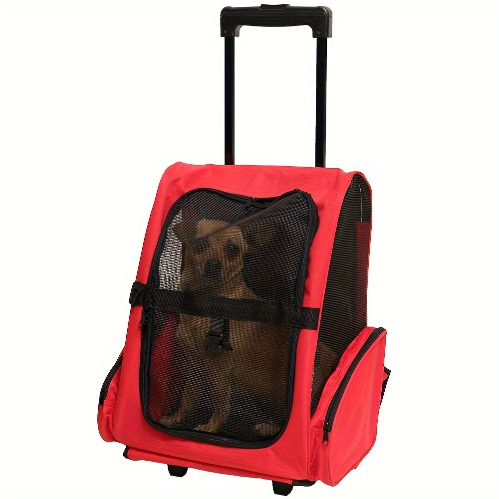 Sac de voyage pour chien et chat pliable, transportable sur le dos et tractable, léger et aéré, diverses couleurs