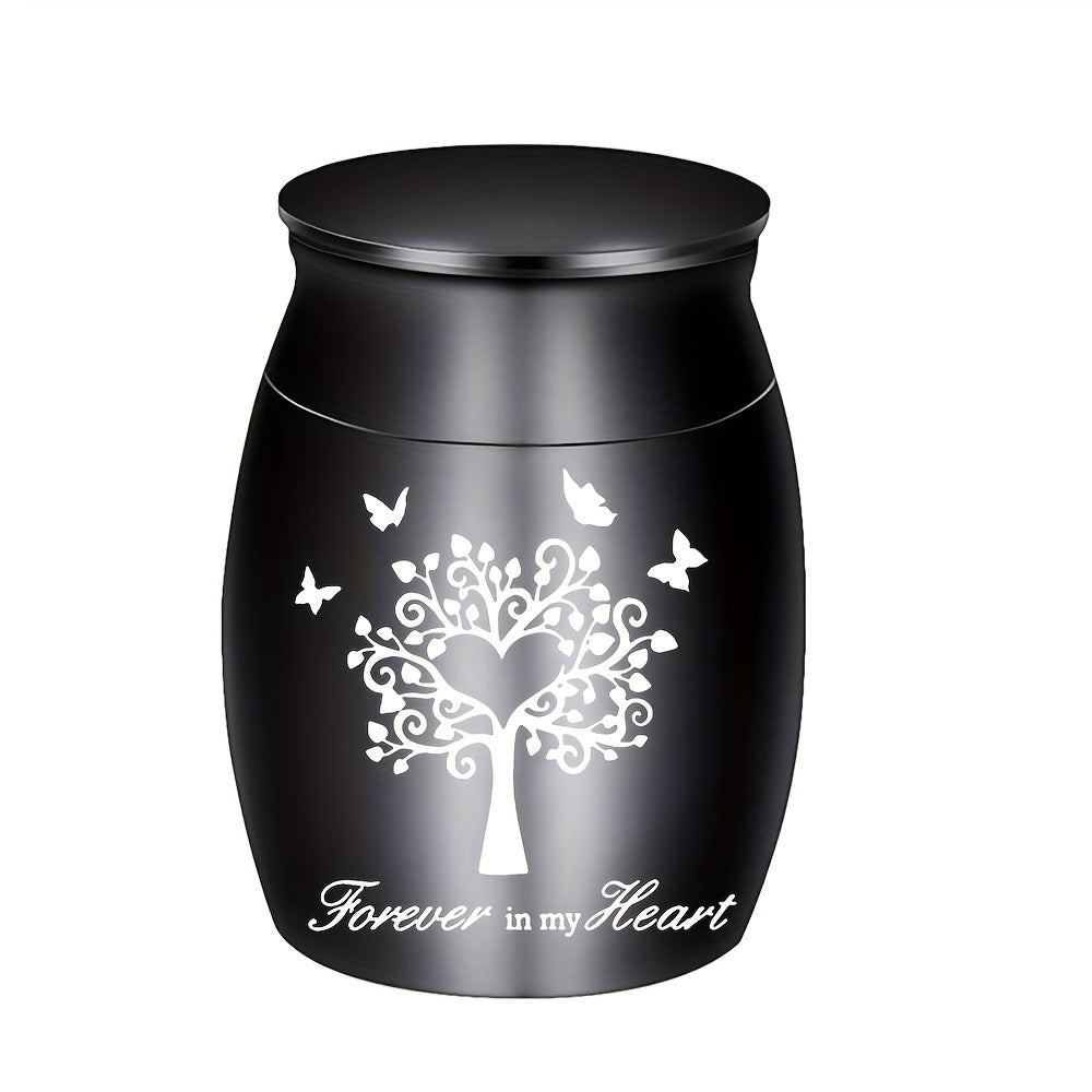 Petite urne funéraire « Arbre de vie » pour cendres animales - alliage d'aluminium, diverses couleurs