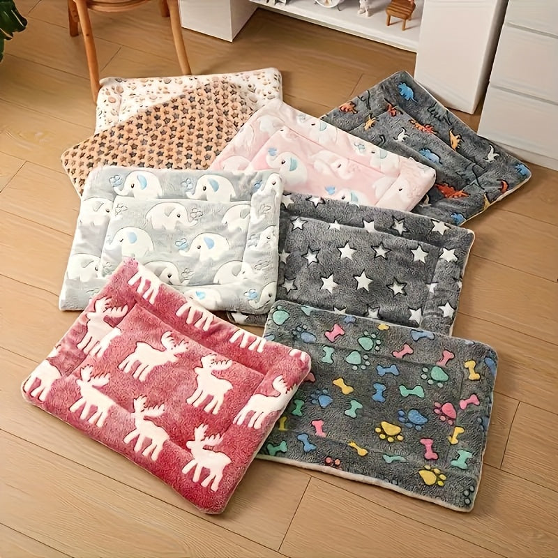 Tapis pour chien et chat, en peluche toute douce, bien chaud et confortable, motifs divers