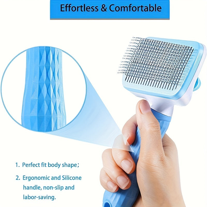 Brosse de toilettage pour la mue des chiens et des chats, un outil facile à utiliser en un clic pour éliminer le sous-poil mort, diverses couleurs