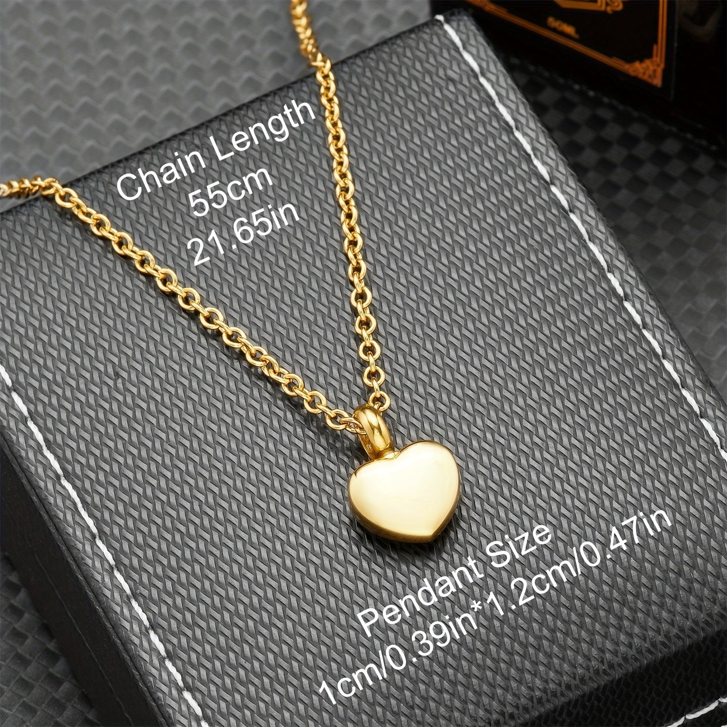 Collier commémoratif avec petite urne en acier inoxydable en forme de cœur, conçue pour contenir des cendres ou des poils de votre animal disparu, diverses couleurs