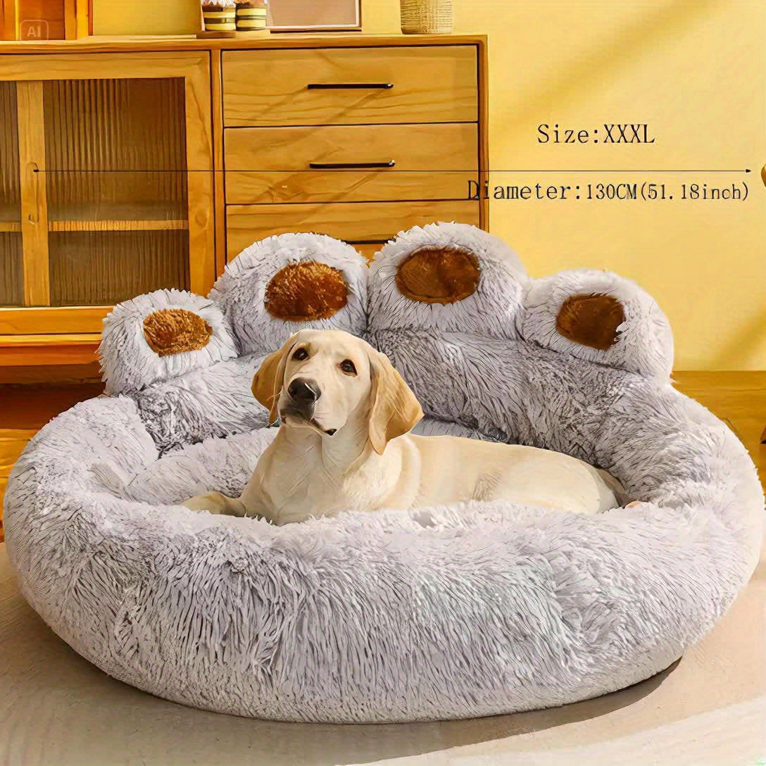 Lit douillet pour chien et chat en forme de patte d'ours, diverses couleurs, très chaud et confortable