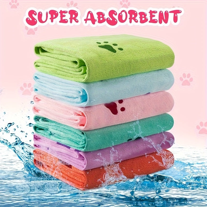 Serviette ultra-absorbante pour chiens et chats, en microfibre, motifs mignons, diverses couleurs