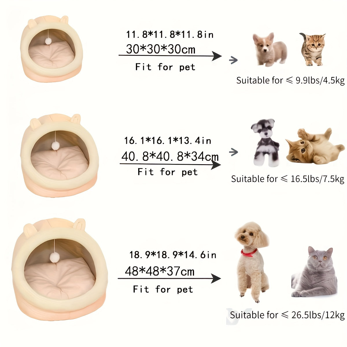 1pc Pet Tent Soft Dog Bed Semi-Enclosed Cat Cave Bed Soft And Comfortable Pet House