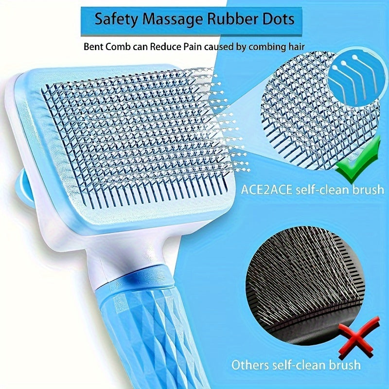 Brosse de toilettage pour la mue des chiens et des chats, un outil facile à utiliser en un clic pour éliminer le sous-poil mort, diverses couleurs