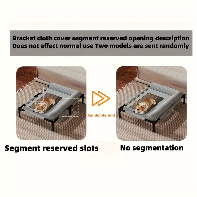 Lit surélevé pour chien et chat avec base en maille ventilée, adapté à une utilisation intérieure/extérieure. Lit moderne et confortable, gris
