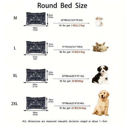 Tapis épais imprimé cartoon pour chien et chat, confortable et respirant, lit mignon, disponible en différentes tailles et couleurs