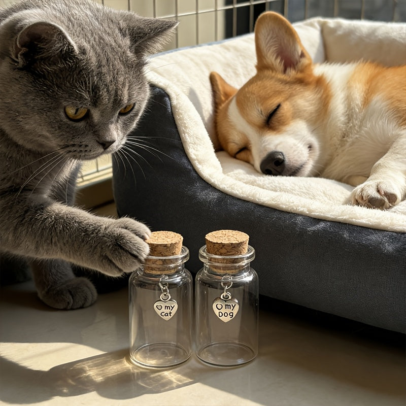 Récipient commémoratif en verre pour conserver les poils de votre chien ou chat disparu