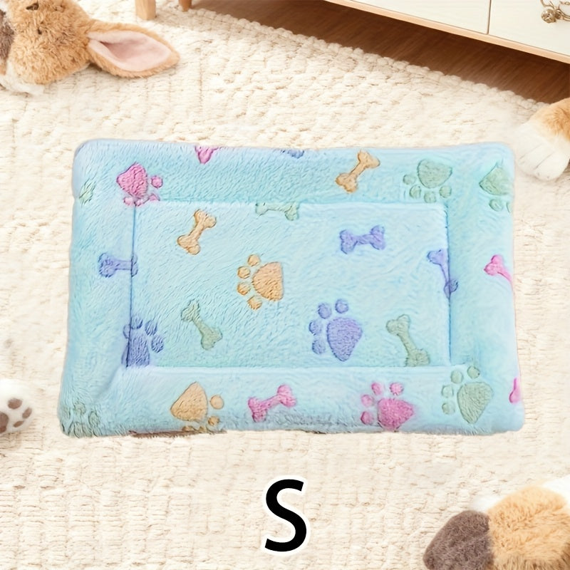 Tapis double épaisseur pour chien et chat, chaud et confortable, divers motifs imprimés, diverses couleurs