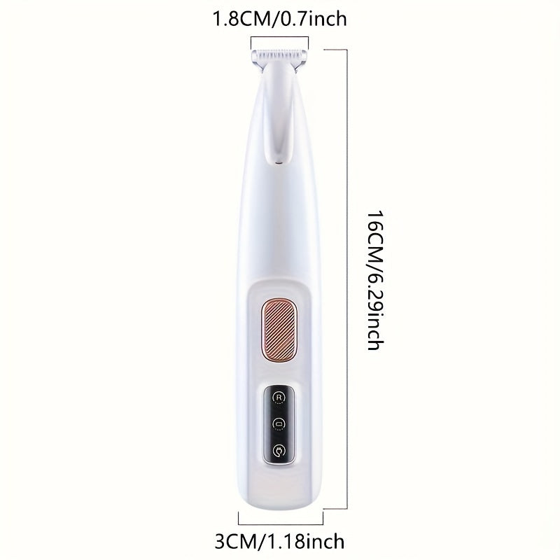 Tondeuse multifonctionnelle pour animaux de compagnie, rechargeable par USB, silencieuse avec lumière LED, adaptée aux pattes, aux yeux, aux oreilles, au visage et aux hanches, blanche