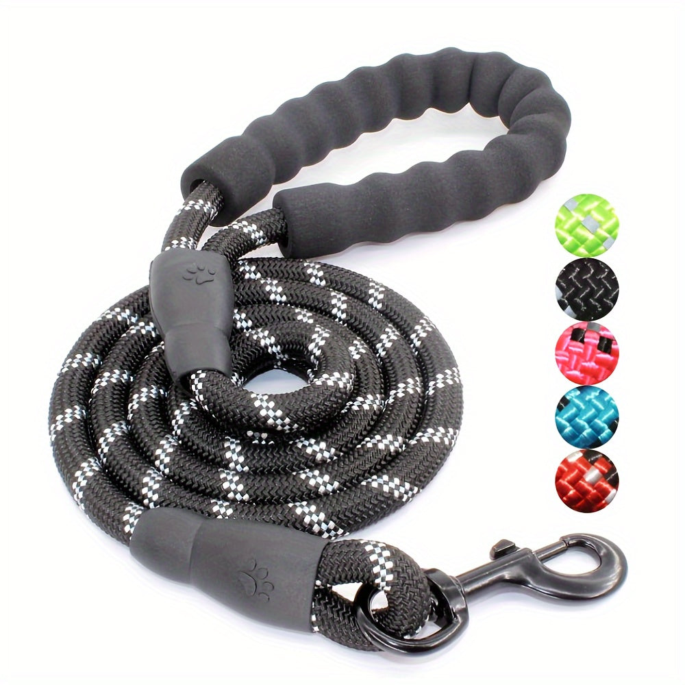 Laisse en nylon pour chien allongée et réfléchissante, corde ronde, corde de traction, diverses couleurs