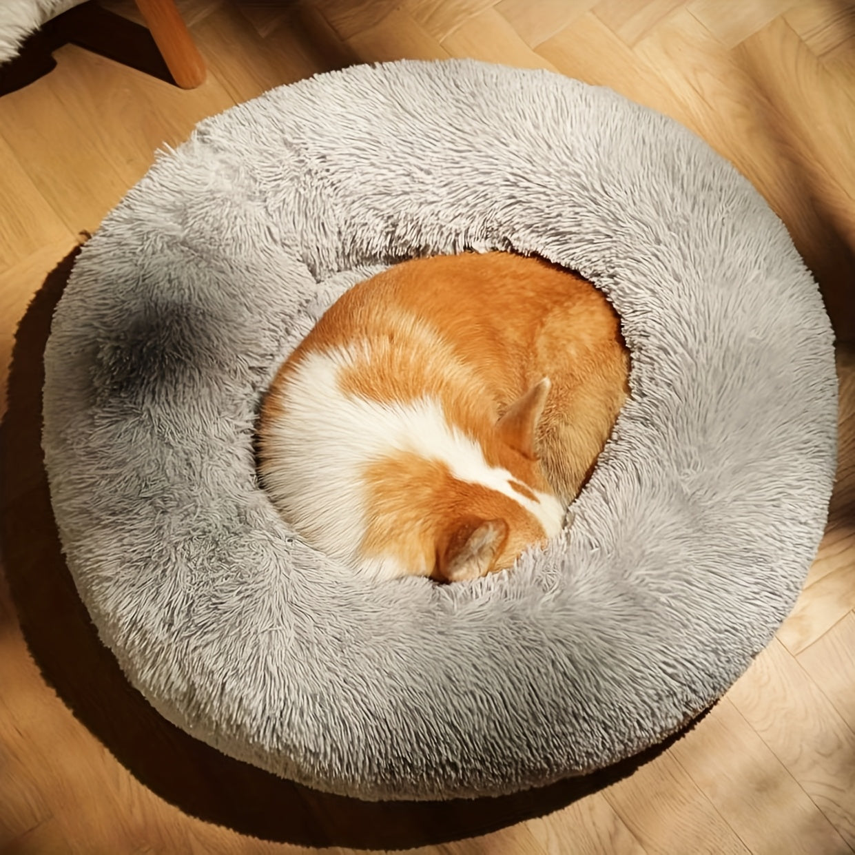 Lit rond pour chien et chat, douillet en peluche, chaud et confortable, diverses couleurs
