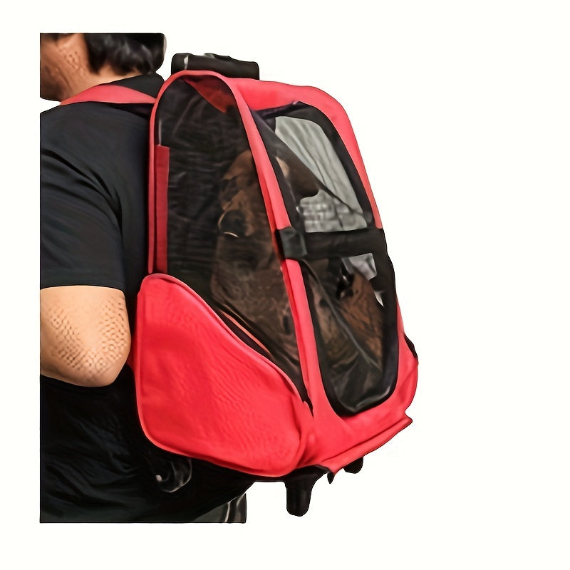 Sac de voyage pour chien et chat pliable, transportable sur le dos et tractable, léger et aéré, diverses couleurs