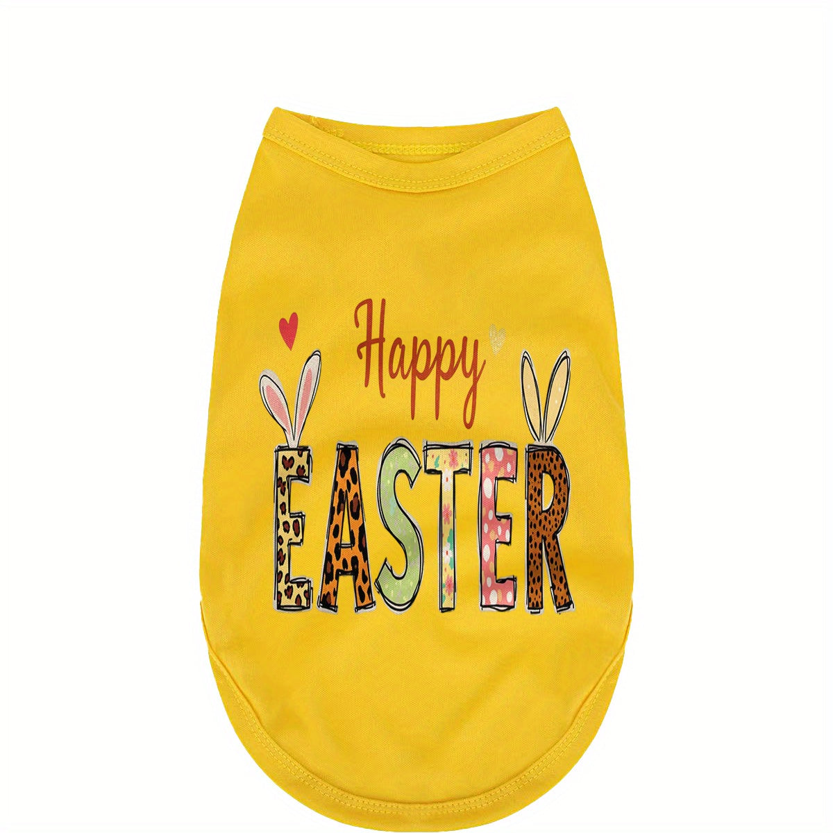 Gilet de Pâques pour chiens et chats - Chemise sans manches 100 % polyester respirante avec imprimé « Joyeuses Pâques », confortable en toutes saisons, lavable à la main uniquement, diverses couleurs