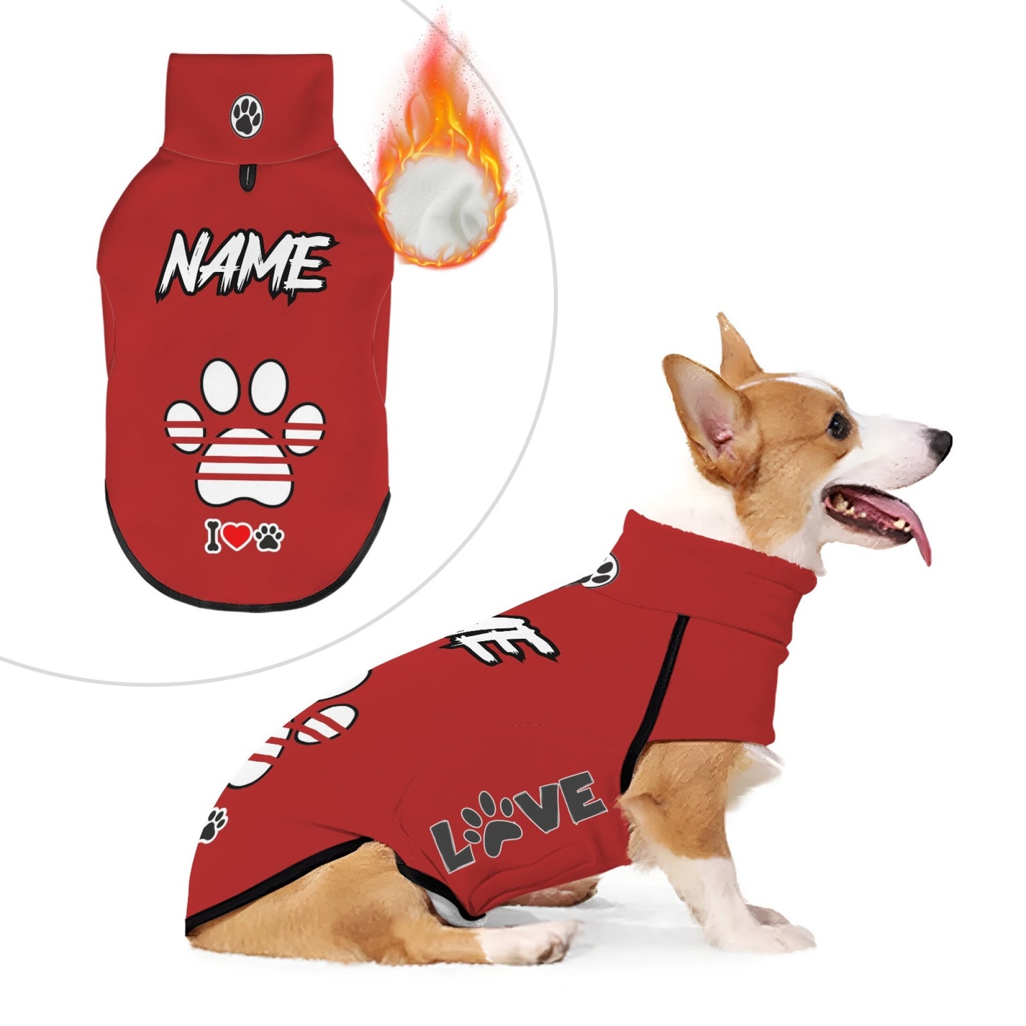 Sweat-shirt personnalisable pour chien, en polyester, confortable et chaud, adapté aux chiens de taille moyenne et grande - lavable en machine, diverses couleurs