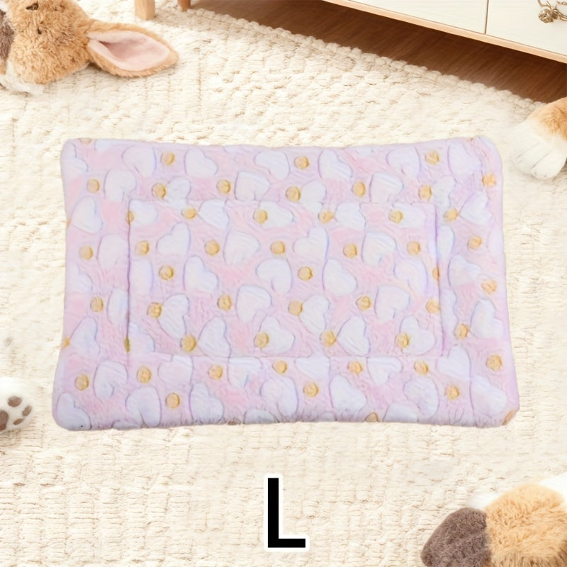 Tapis double épaisseur pour chien et chat, chaud et confortable, divers motifs imprimés, diverses couleurs