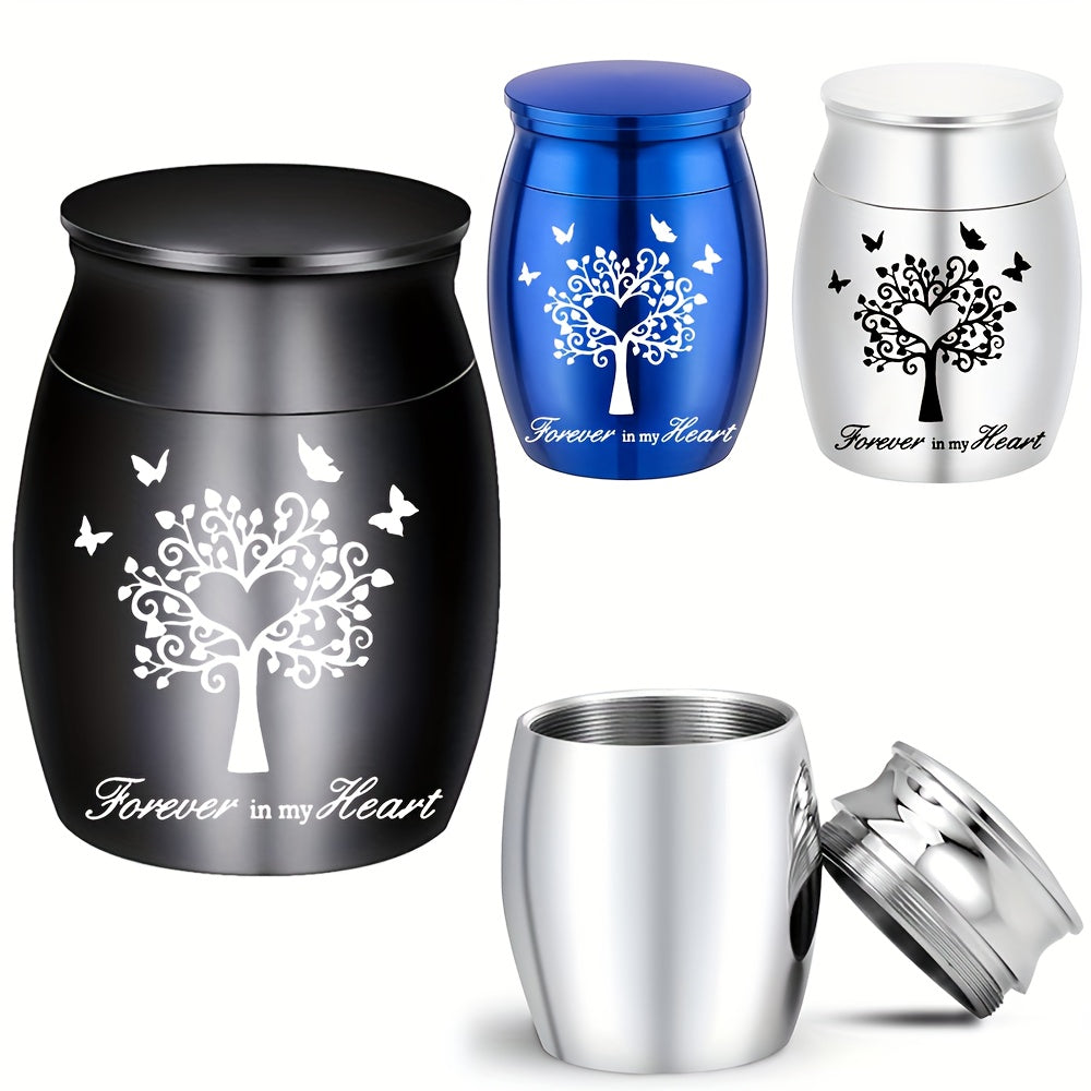 Petite urne funéraire « Arbre de vie » pour cendres animales - alliage d'aluminium, diverses couleurs
