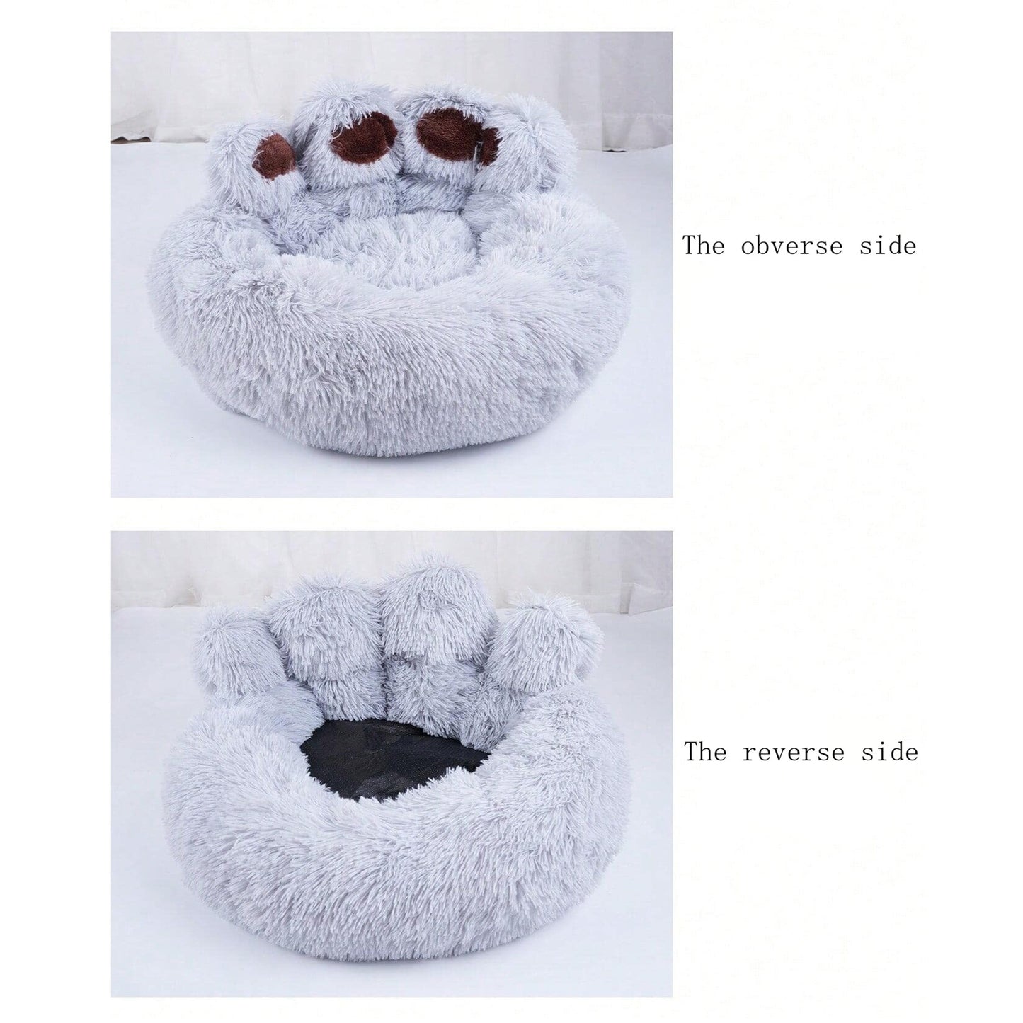Lit douillet pour chien et chat en forme de patte d'ours, diverses couleurs, très chaud et confortable