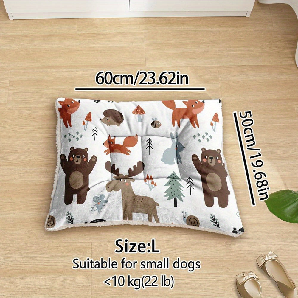 Tapis confortable pour chien et chat avec imprimés numériques sur le thème des animaux, lavable en machine, fabriqué en polyester épais, doux et respirant.