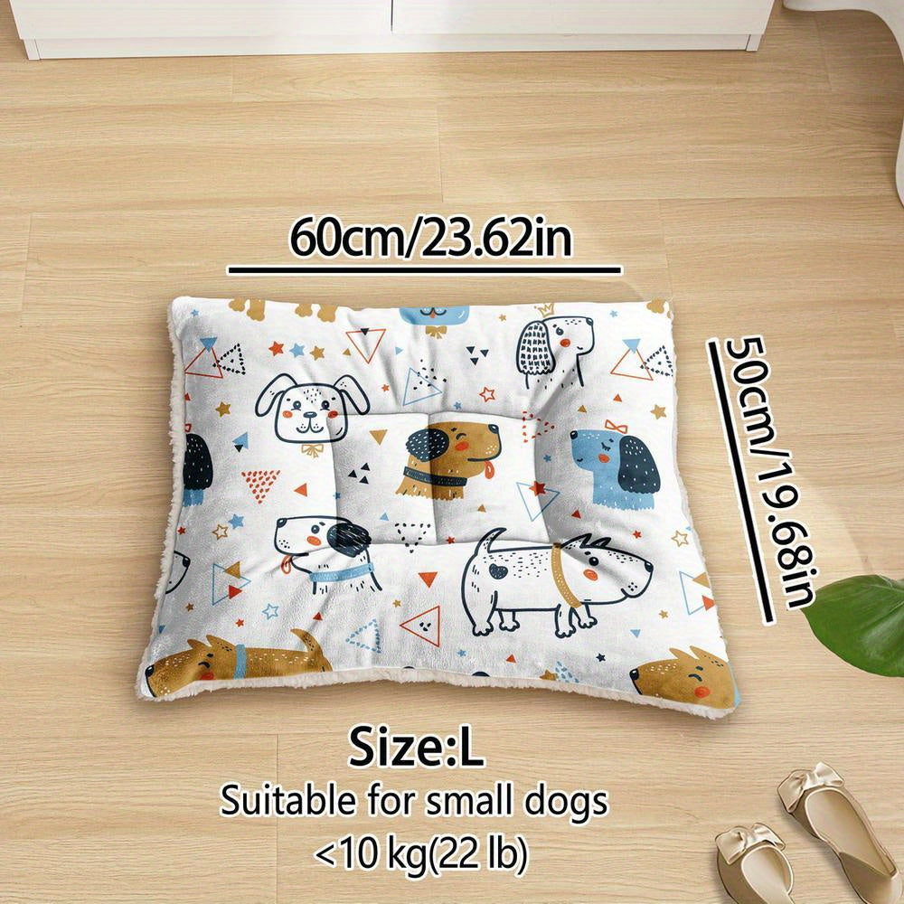 Lit/matelas pour chien avec imprimés mignons, lavable en machine - épais, doux et confortable