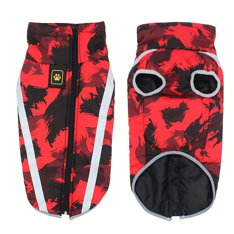 Manteau imperméable pour chien, anneau intégré pour pouvoir attacher une laisse, bandes réfléchissantes latérales, divers motifs