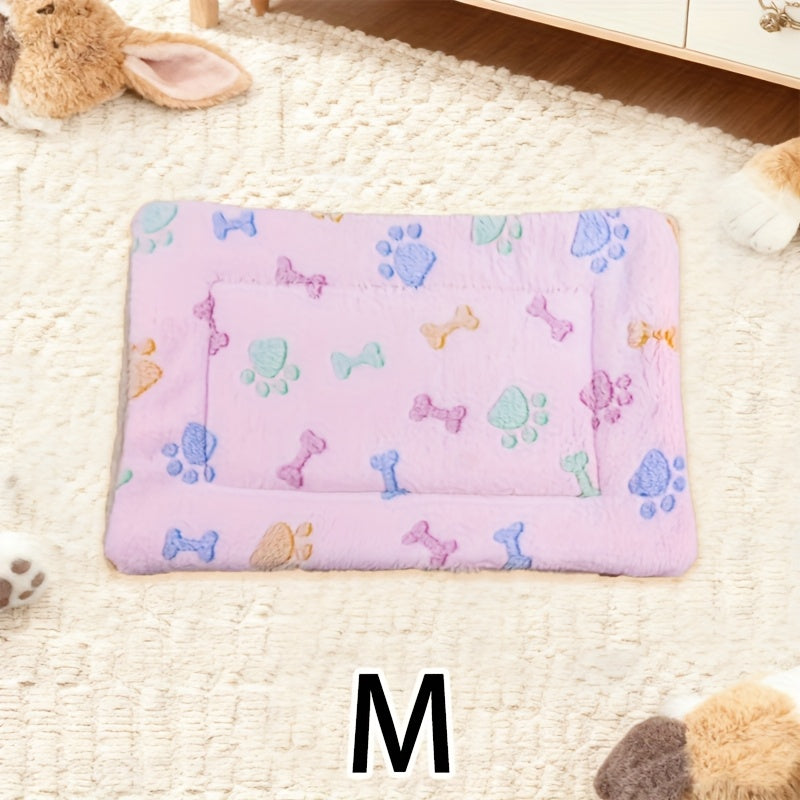 Tapis double épaisseur pour chien et chat, chaud et confortable, divers motifs imprimés, diverses couleurs