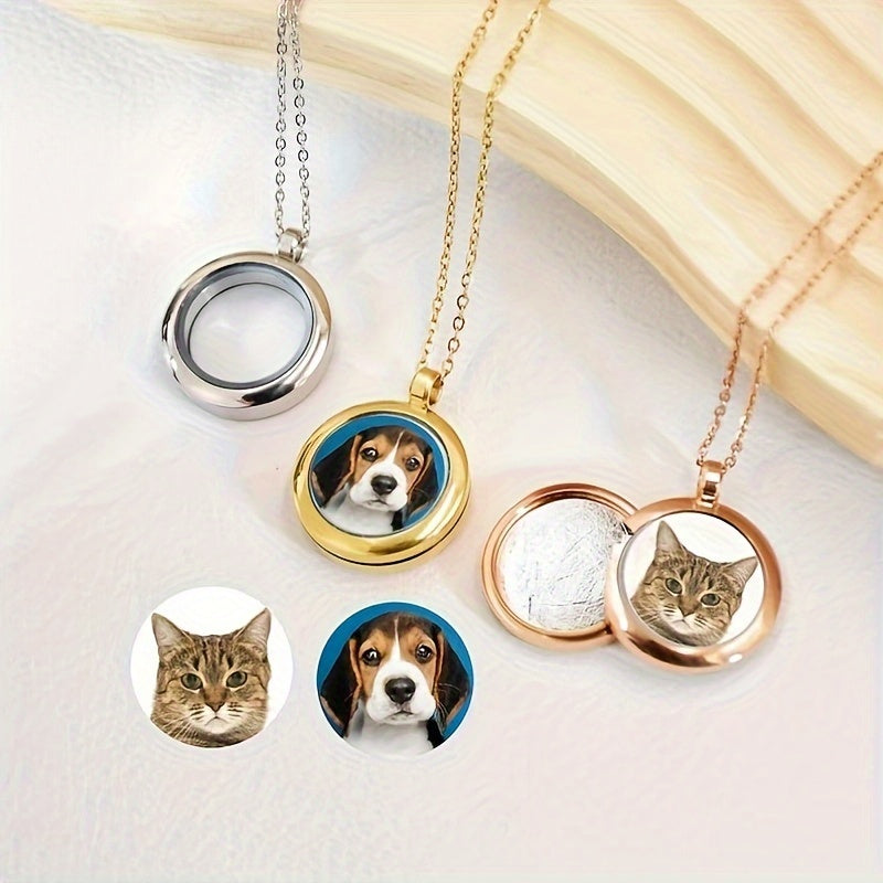 Collier commémoratif personnalisé pour se souvenir de votre animal de compagnie, pendentif pour poils d'animaux et photo de votre compagnon disparu, diverses couleurs