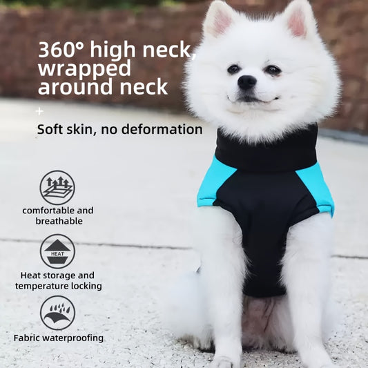 Veste imperméable d'hiver pour chien avec fermeture éclair et boucle pour laisse - Manteau chaud et coupe-vent pour animaux de compagnie de petite à grande taille - Idéal pour les activités de plein air par temps froid