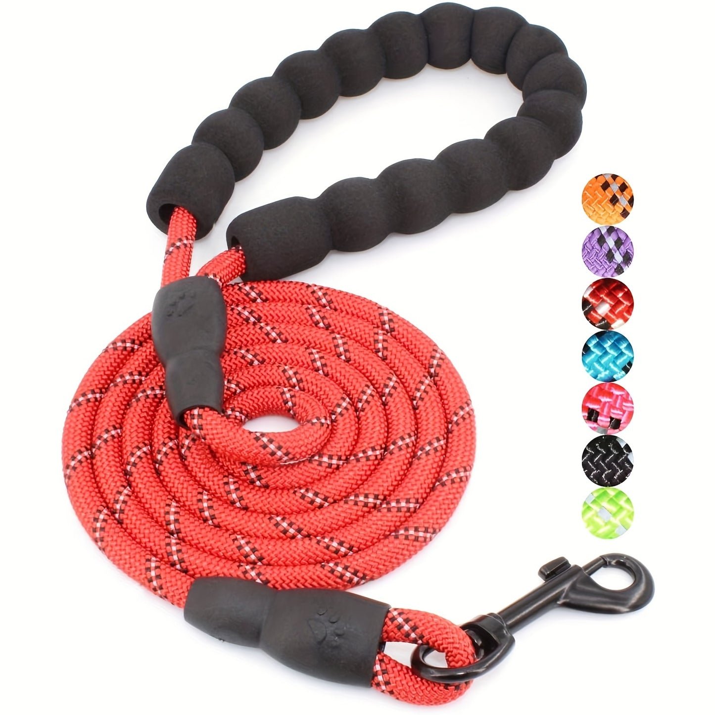 Laisse en nylon pour chien allongée et réfléchissante, corde ronde, corde de traction, diverses couleurs