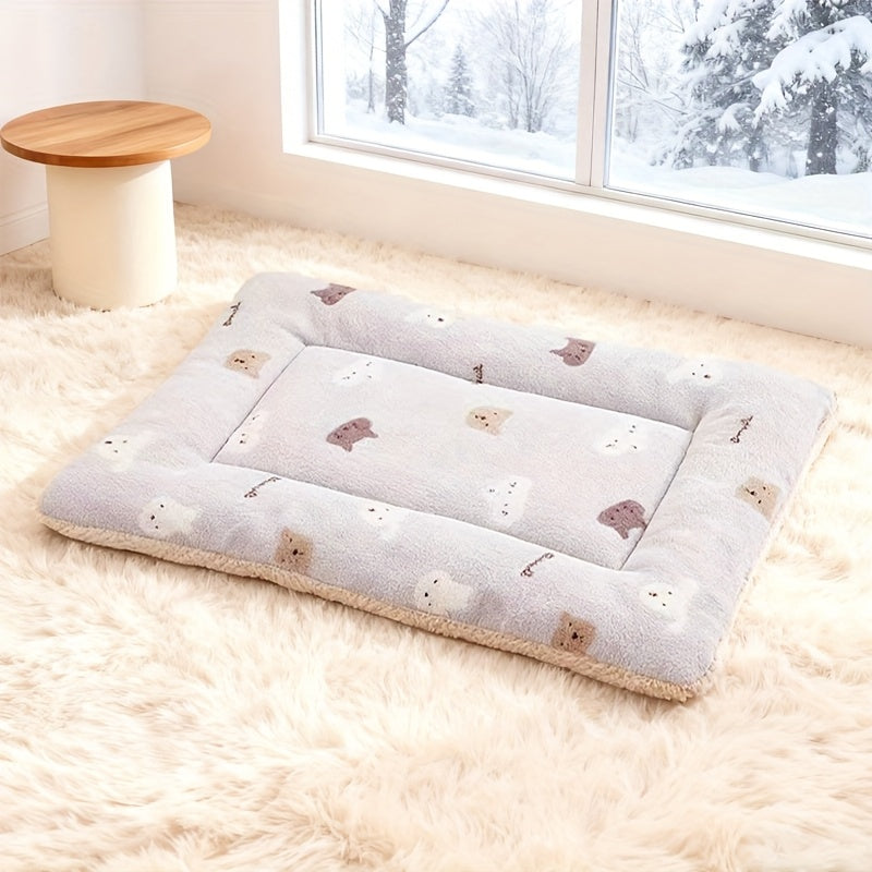 Tapis confortable pour chien et chat, bien épais, doux et chaud. Divers motifs mignons, lavable en machine