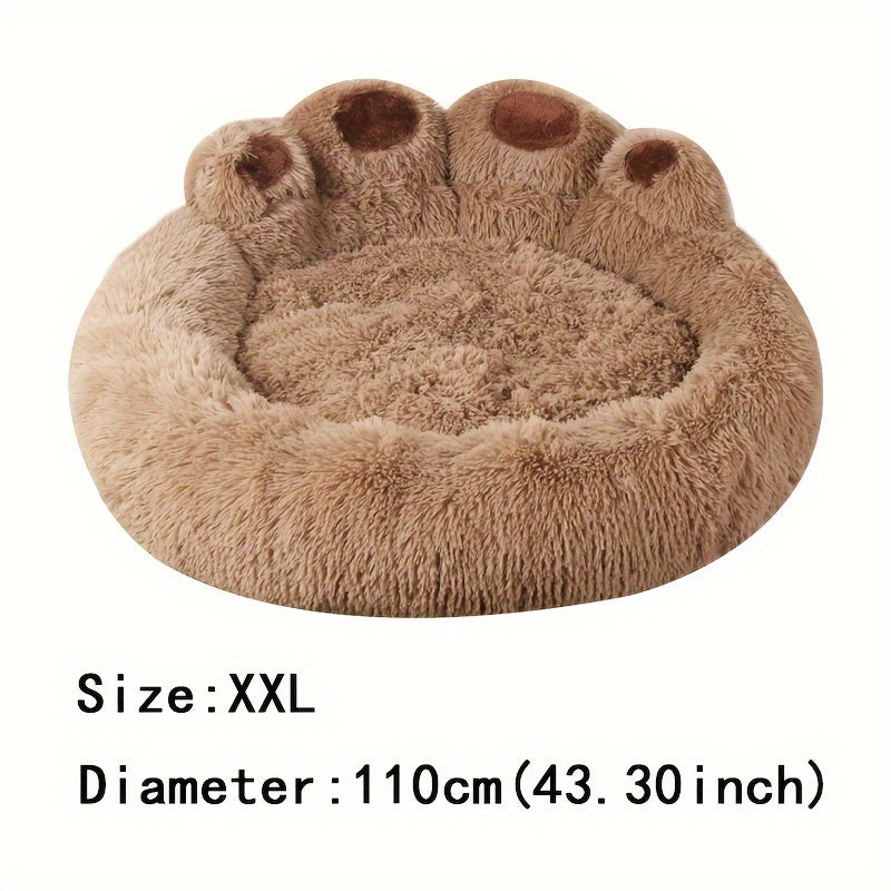 Lit douillet pour chien et chat en forme de patte d'ours, diverses couleurs, très chaud et confortable