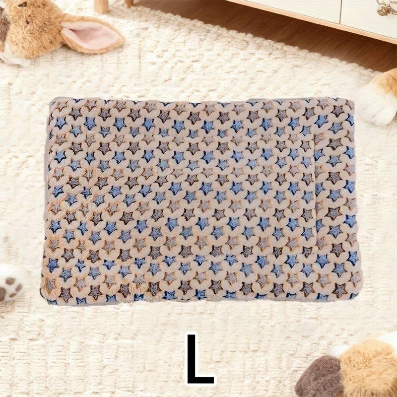 Tapis double épaisseur pour chien et chat, chaud et confortable, divers motifs imprimés, diverses couleurs