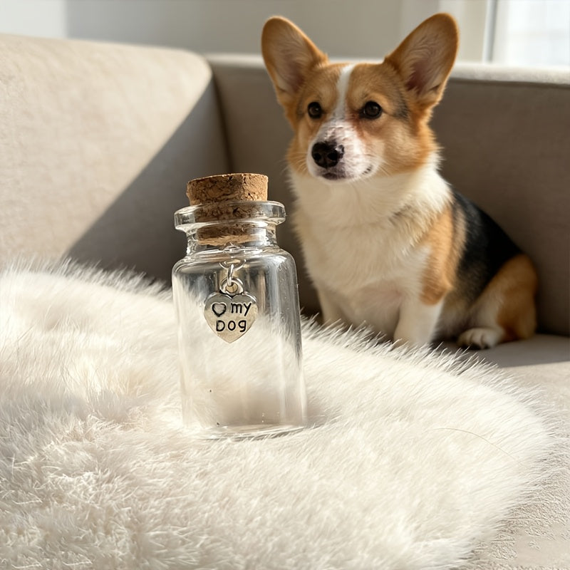 Récipient commémoratif en verre pour conserver les poils de votre chien ou chat disparu