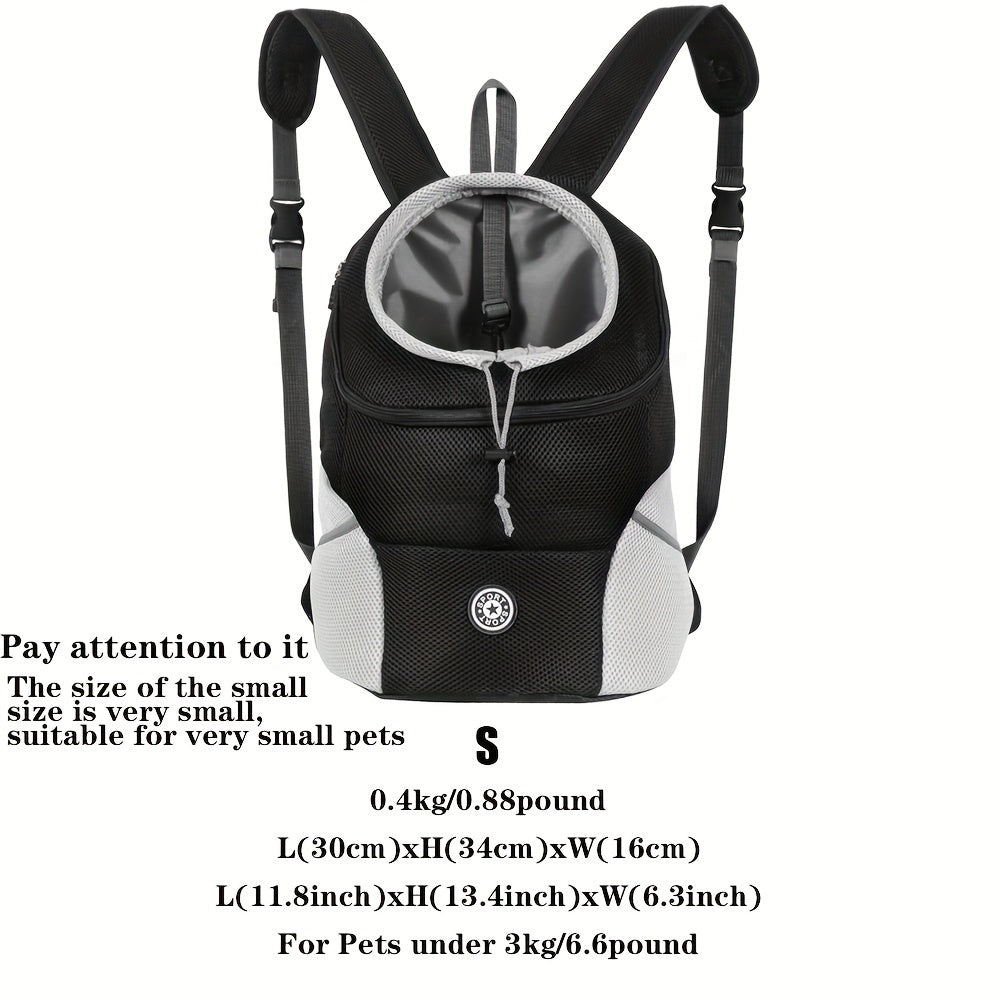 Sac à dos de transport pour chien, réglable à l'avant, aéré et confortable pour votre compagnon à 4 pattes, noir