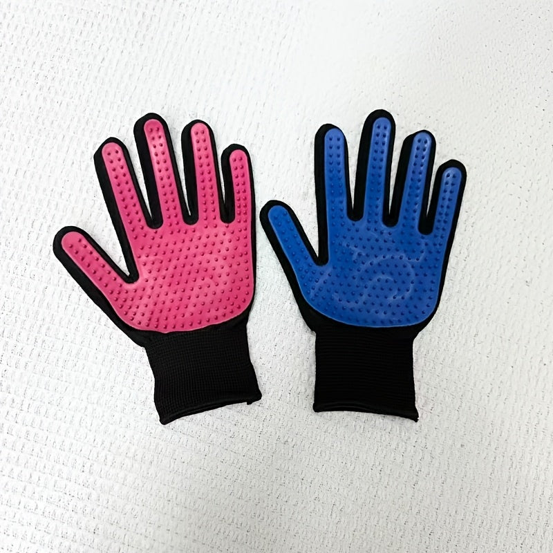Lot de 2 gants de toilettage pour animaux, pour démêler et masser votre chien ou votre chat, élimine les poils morts, diverses couleurs