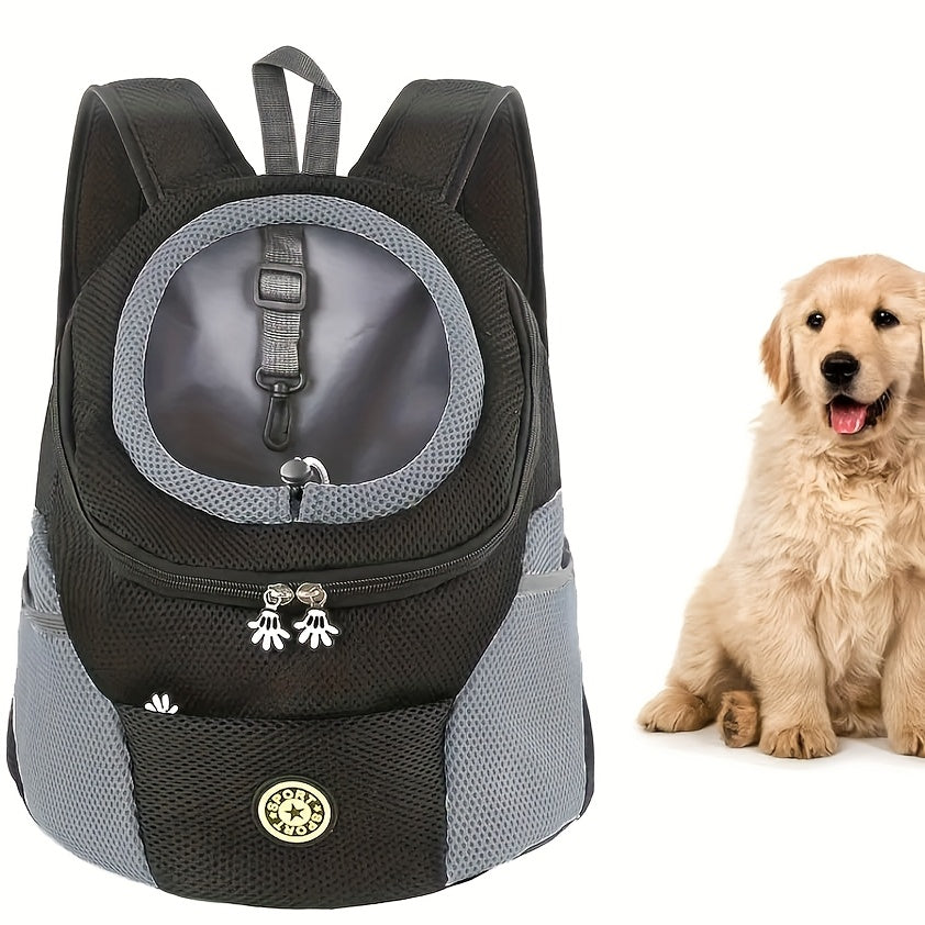 Sac à dos pour petit chien, ajustable à l'avant, avec rembourrage confortable et fenêtres en filet pour une aération et un confort optimal