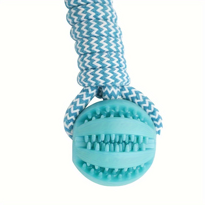 Multi-Functional Pet Toy - Interactive Cotton Rope Molar Teeth Cleaner, Food Dispenser, and Training Play Toy for Puppies and Small Dogs - Durable, Washable, and Fun