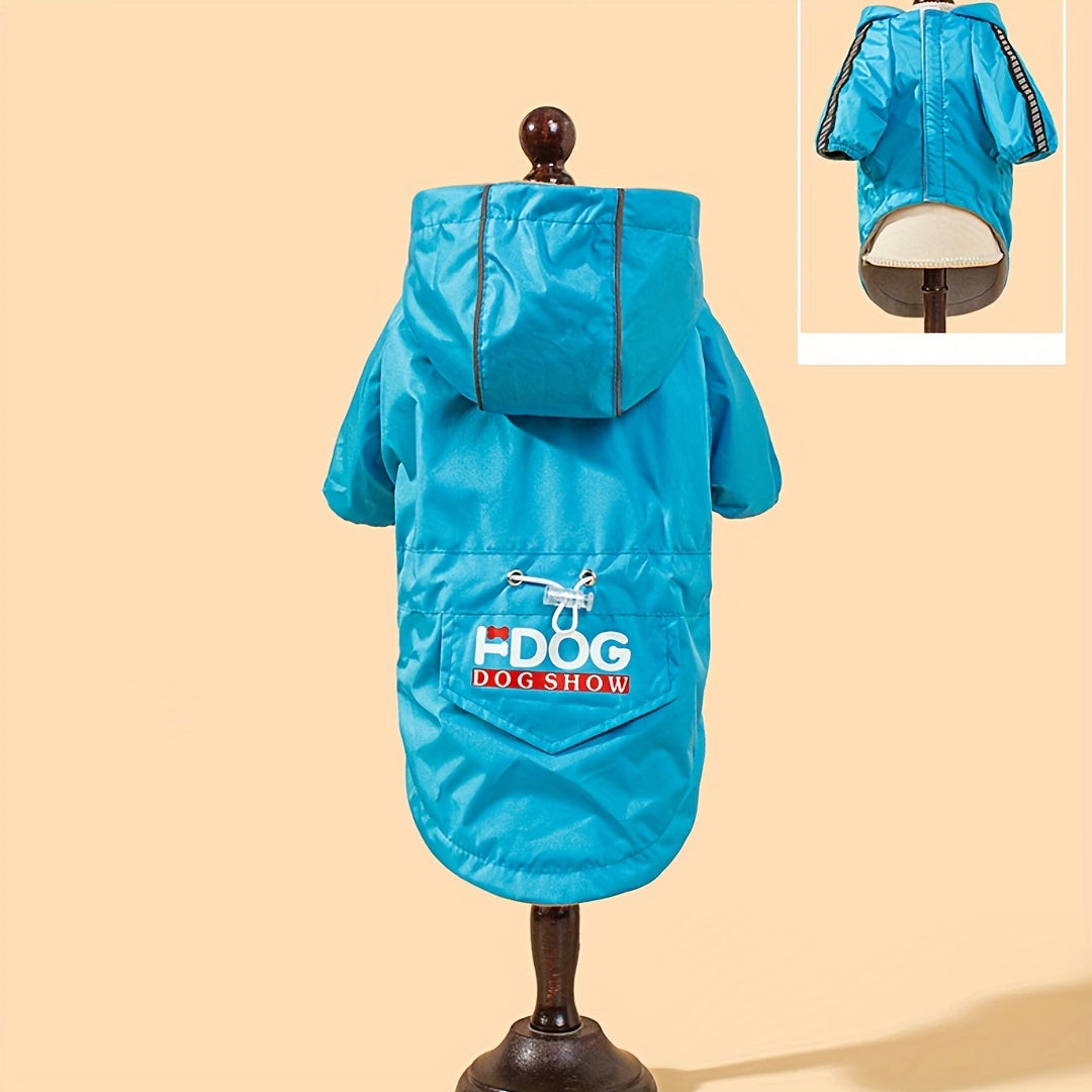 Veste coupe-vent pour chien, disponible en rouge et en bleu, parfait pour des journées à la mer