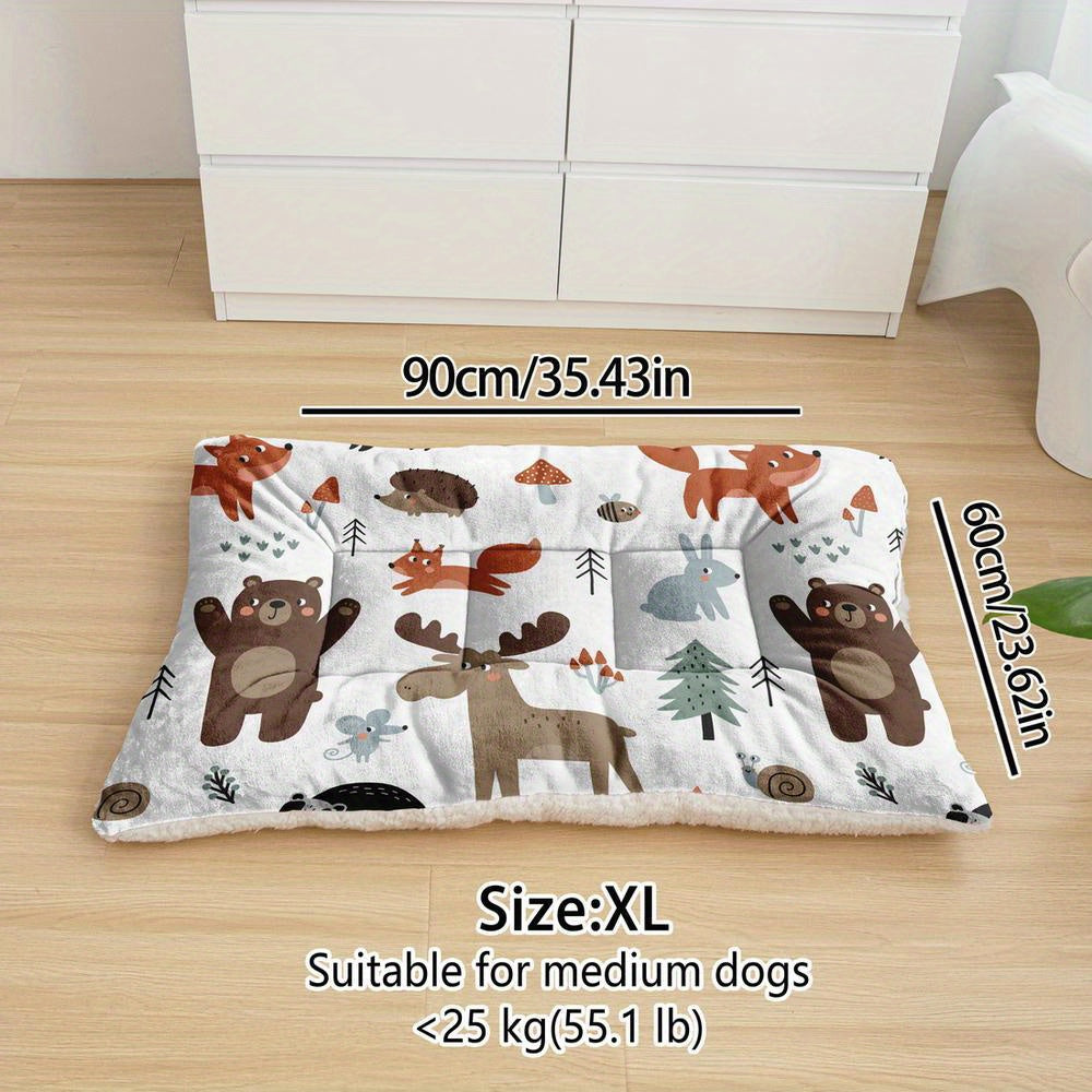Tapis confortable pour chien et chat avec imprimés numériques sur le thème des animaux, lavable en machine, fabriqué en polyester épais, doux et respirant.