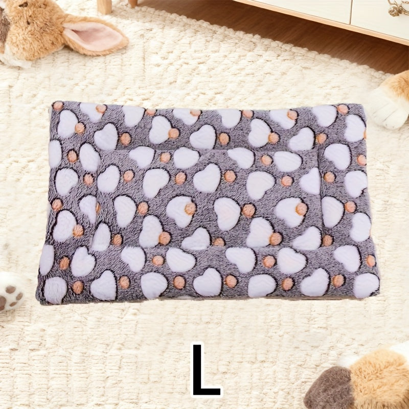 Tapis double épaisseur pour chien et chat, chaud et confortable, divers motifs imprimés, diverses couleurs