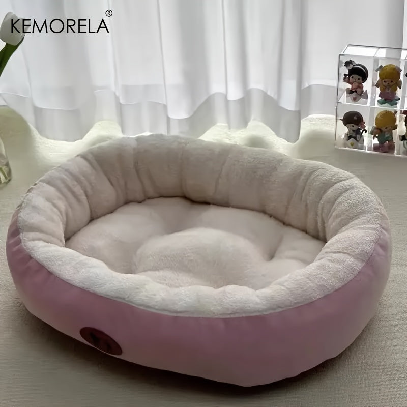 Lit ovale douillet en peluche pour chiens et chats, moelleux et épais, diverses couleurs