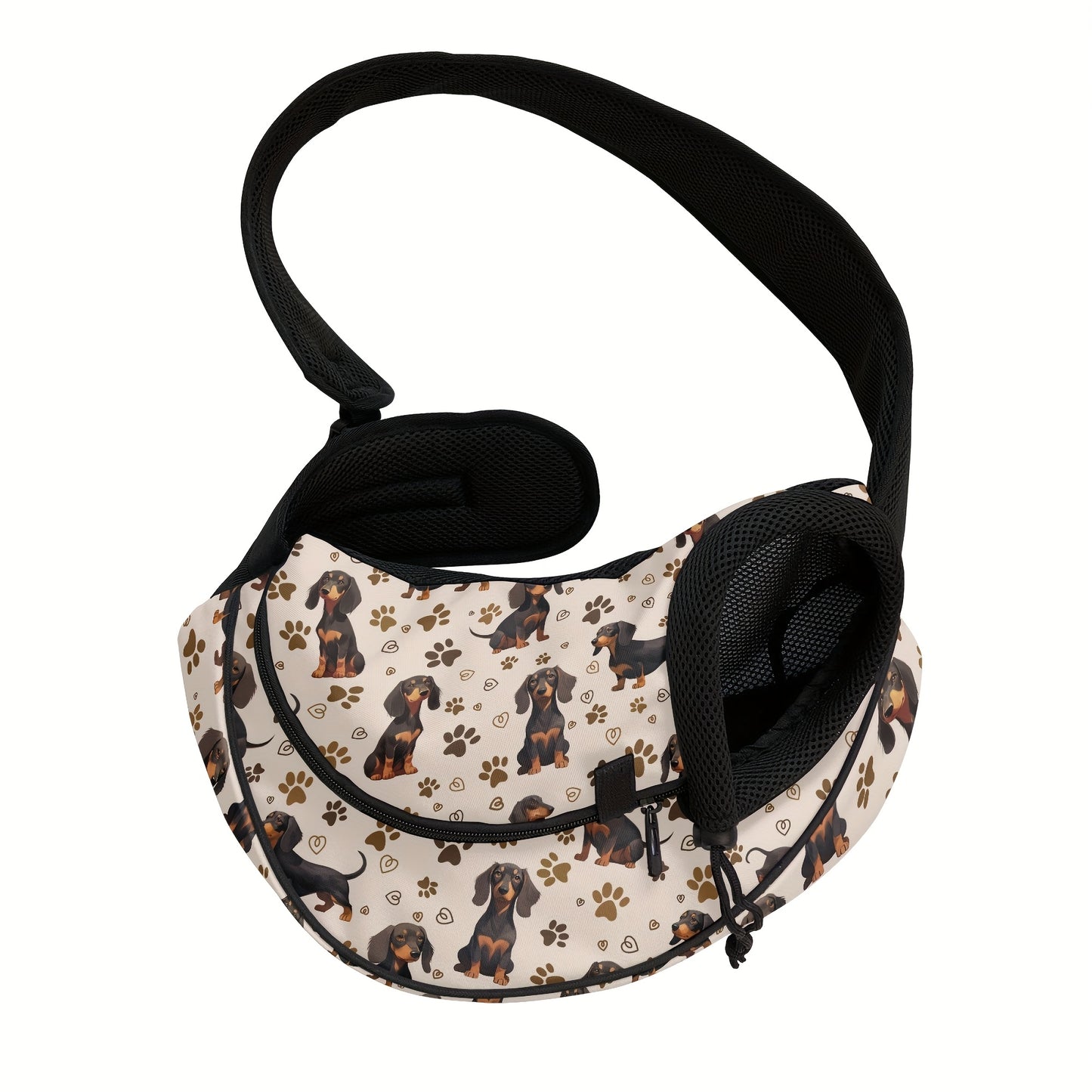 Sac en bandoulière pour transport de chiot et de petit chien, divers motif imprimés