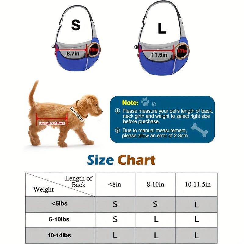 Sac de transport en bandoulière pour chiot et petit chien, divers coloris